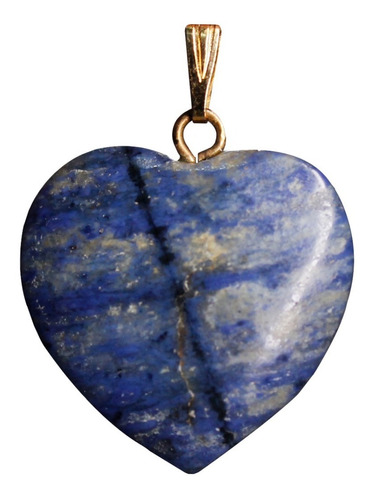 Pingente De Coração Pedra Lápis Lazuli Natural 4g 2cm  P50