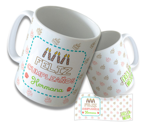 Taza Regalo Especial Fiesta Feliz Cumpleaños Hermana