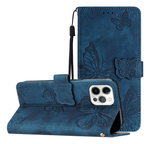 Funda Para Huawei Nova5t/honor 20/9x Lite, Cartera, Soporte Para Pulsera, Ranura Para Pulsera, Piel Estampada Con Mariposas