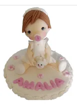 Comprar Adorno Bautismo Torta Porcelana Fría Souvenirs Comunión 