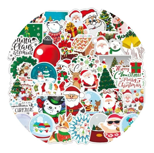 Set 50 Stickers Navidad Decorativo Skateboard Wallpaper
