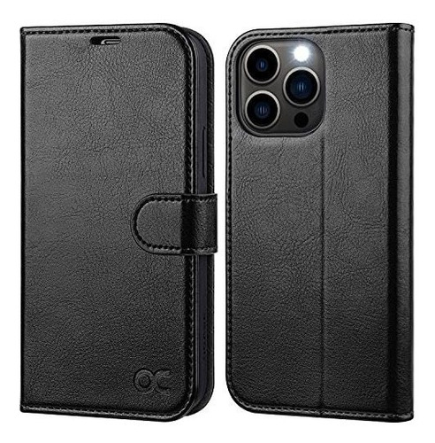 Funda Para iPhone 13 Pro/6.1/tipo Cartera/cuero Negro/ +tpu 