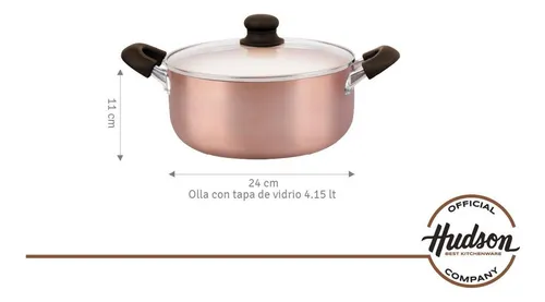 Cacerola Antiadherente Ceramico Hudson 24 Cm Color Cobre