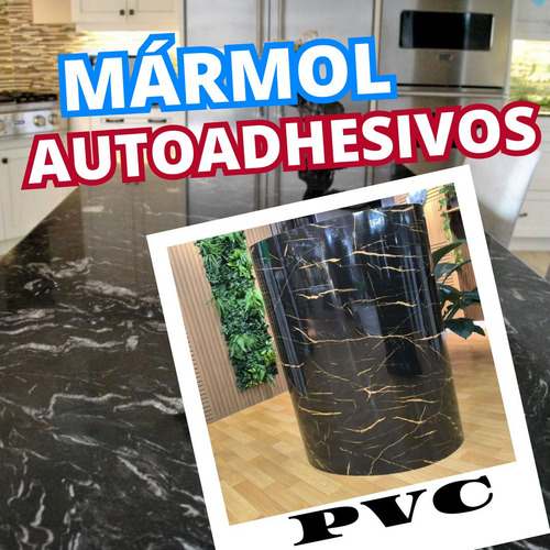 Laminas De Marmol Autoadhesivo Pvc Negro
