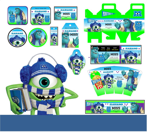 Kit Imprimible 3x1 Monster University