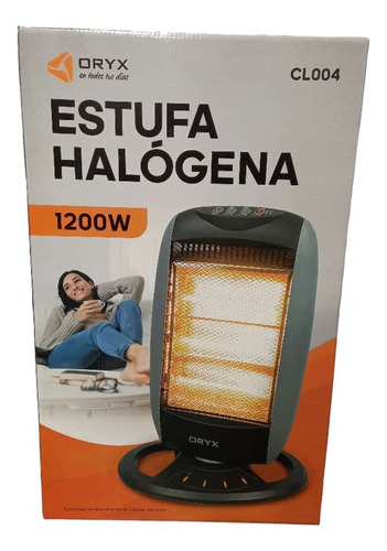 Estufa Halógena Eléctrica 3 Velas 1200w Corte De Seguridad 