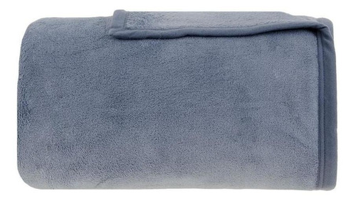 Cobertor Buddemeyer Aspen cor azul com design liso de 250cm x 240cm