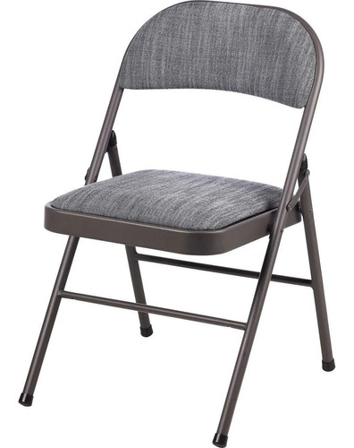 Silla Plegable Metalica Color Gris 1 Pza Acojinada Comedor