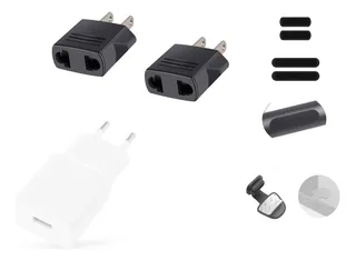 7 Pack Con Clavija Convertidor Europeo A Americano Adaptador