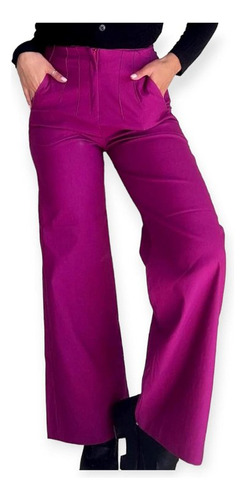 Pantalon Pinzado Botamanga Ancha Oxford Elastizado Colores