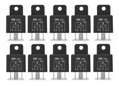 Imagem 5 de 7 de Kit C/ 100 Pçs - Dni0102 Relé Auxiliar Universal 12v 40a