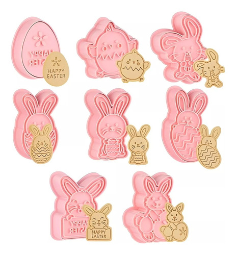 X4 Cortadores Galletas Conejo De Pascua Moldes Galleta Conejos Huevos Pascua Moldes Articulos De Reposteria Pasteleriacl Set De Reposteria 8pcs