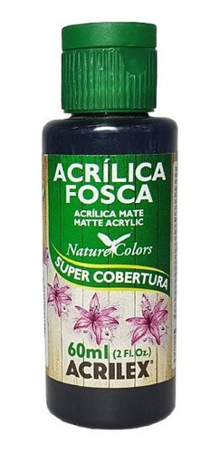 Tinta Acrílica Preto Fosca Acrilex Artesanato (60 Ml)