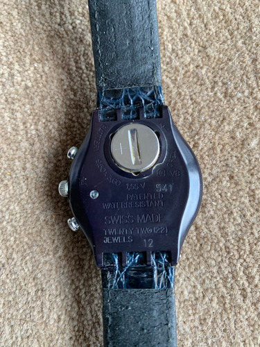 Relogio Swatch,cronografico,anos 90,otimo Estado,puls.,couro