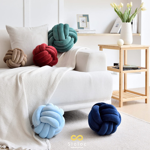 Cojín Sioloc Soft Knot Ball De Felpa De 20 Cm De Diámetro