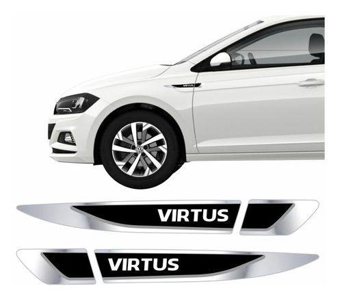  Emblema Adesivo Volkswagen Vw Virtus Resinado Cromado Aplique Lateral Res24 Frete Gratis Fgc 