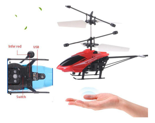 Mini Helicóptero Drone Com Luz Sensor De Movimento Usb
