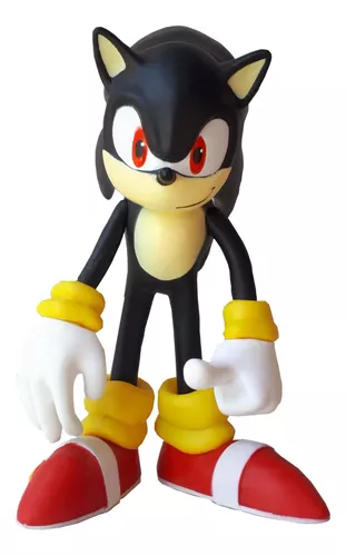 Boneco Sonic Shadow Preto 26cm Articulado Sega Coleção Caixa