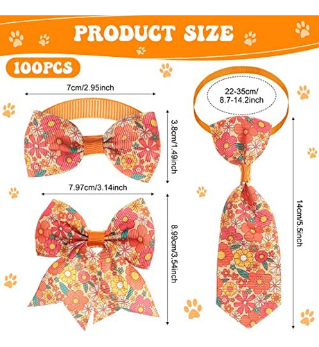 100 Piezas De Collar De Pajarita Para Perro, Incluye 40 Corb