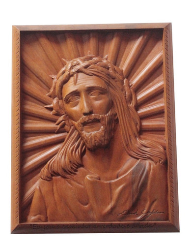 Quadro De Cristo, Madeira Nobre, Rústico, Religioso