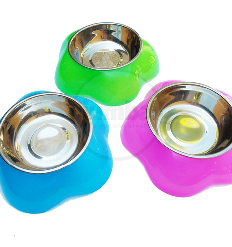 Imagen 5 de 5 de Comedero Perros Acero Inoxidable Colores Diametro 13cm