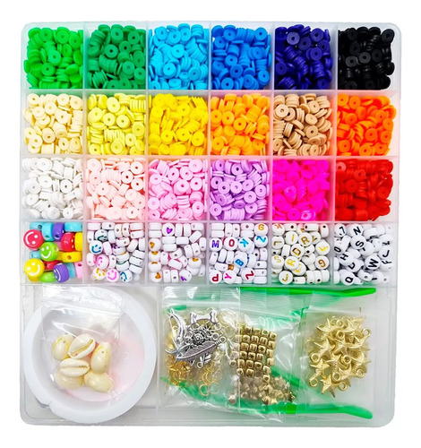 Kit Completo Armado Pulseras Mostacillas Tanza Tijera Dijes