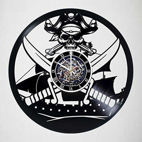 Vinilo Decorativo Pirata  Reloj De Pared Emocionante Decorac