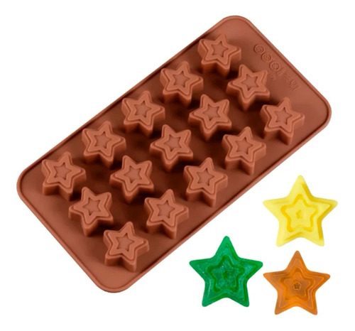 Molde De Silicon Estrellas Mini Gelatinas Gomitas Resina