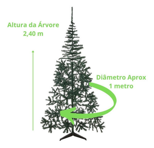 Árvore De Natal 2,40 M 600 Tips Pé De Plástico