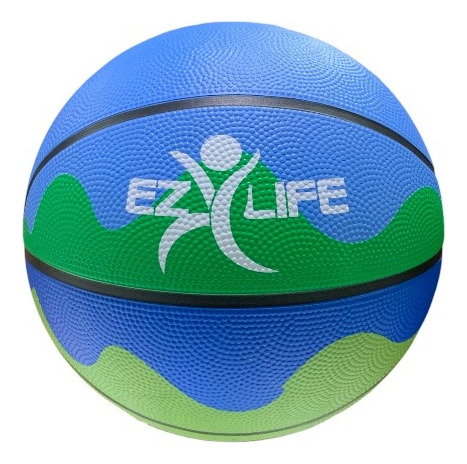 Pelota Profesional Basquet N7 Outdoor Indoor Caucho Premium Verde Azul