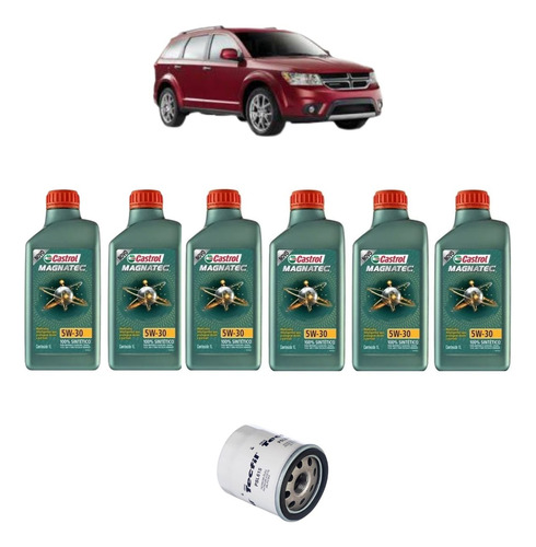 Kit Troca De Oleo Dodge Journey 2.7 2008 A 2012 Castrol .