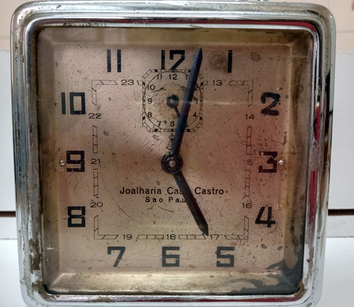 Antigo Relógio Mesa - 1940 Funcionando Cromado (Usado)