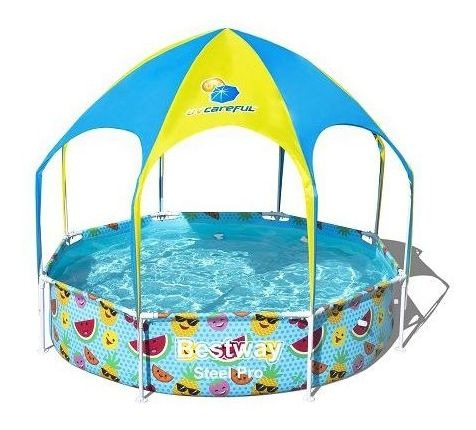 Piscina Estructural Redonda Con Techo 244x51cm Bestway