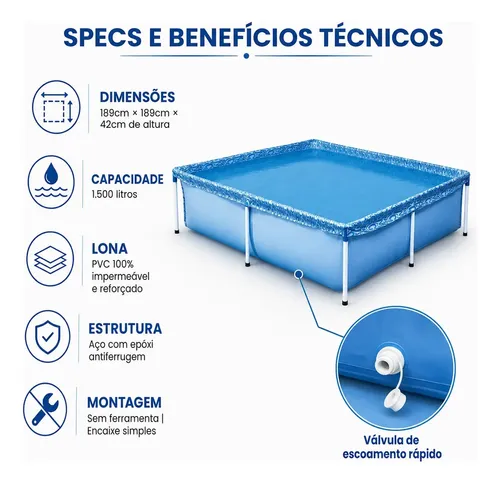 Mor Piscina Quadrada infantil Mor 1.500L 1003