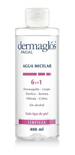 Dermaglos Agua Micelar 6 En 1 Desmaquillante X 400 Ml