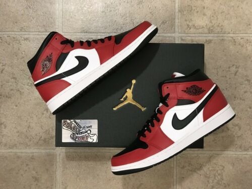 Nuevo Nike Air Jordan 1 Retro Mid Chicago Toe Negro Rojo 202 - S/ 1.329,00  en Mercado Libre