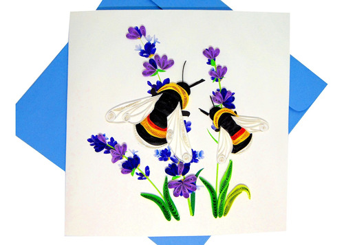 Bumblebees, Quilling Card 3d  Ãnico Dedicado Hecho A M...