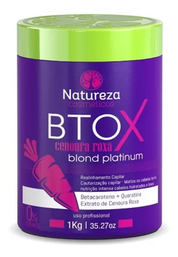 Btox Cenoura Roxa Natureza Cosmeticos Sem Formol 1kg | Frete grátis