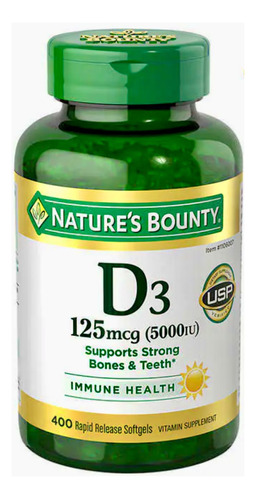 Vitamina D3 Natures Bounty 125m - Unidad a $329