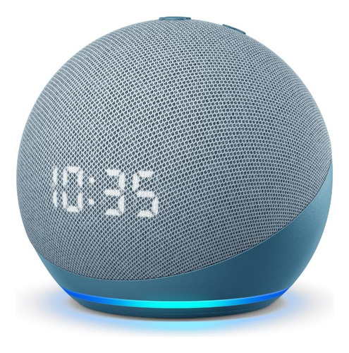 Bocina Inteligente Echo Dot 5ta Gen Azul Con Reloj Y Alexa