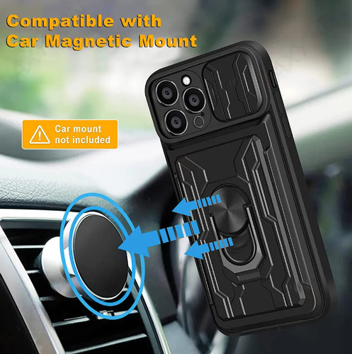 Capa Case Cartão Anti Impacto Com Anel 360 iPhone 16 Pro Max