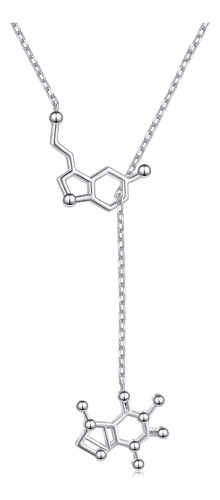 Jzmsjf S925 Plata Esterlina Molécula De Serotonina Dopamina 