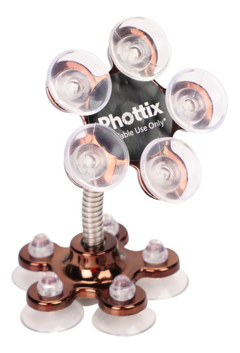 Imagen 5 de 10 de Soporte Celular Smartphone Tablet Led Ventosas Pie Phottix