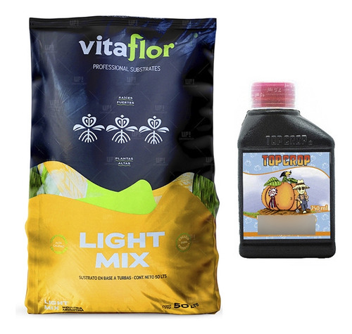 Sustrato Vitaflor Lightmix 50lts Con Top Crop Bud 250ml