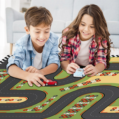 Tapete Pista De Carrinhos 2 Infantil Ilustrado Criança Lona