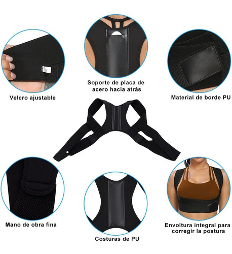 Imagen 5 de 8 de Faja Correctora Postural Chaleco Ajustable