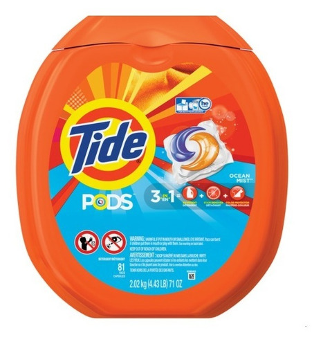 Detergente Tide Pods 3 En 1 Con 81 Capsulas