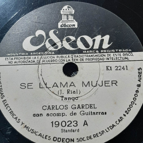 Pasta Carlos Gardel Acomp Guitarras Odeon 19023 C242
