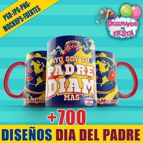 Imagen 2 de 9 de +700 Plantillas Para Sublimar Tazas Dia Del Padre