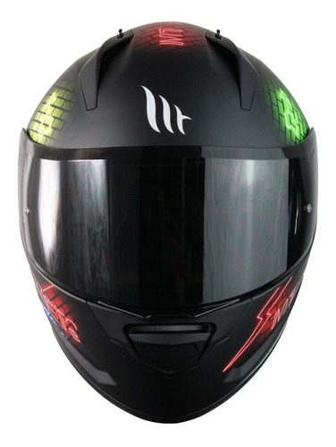 Casco Para Moto Mt Helmets Stinger Ff105b Neon A1 Negro Color Negro Tamaño Del Casco L (59-60cm